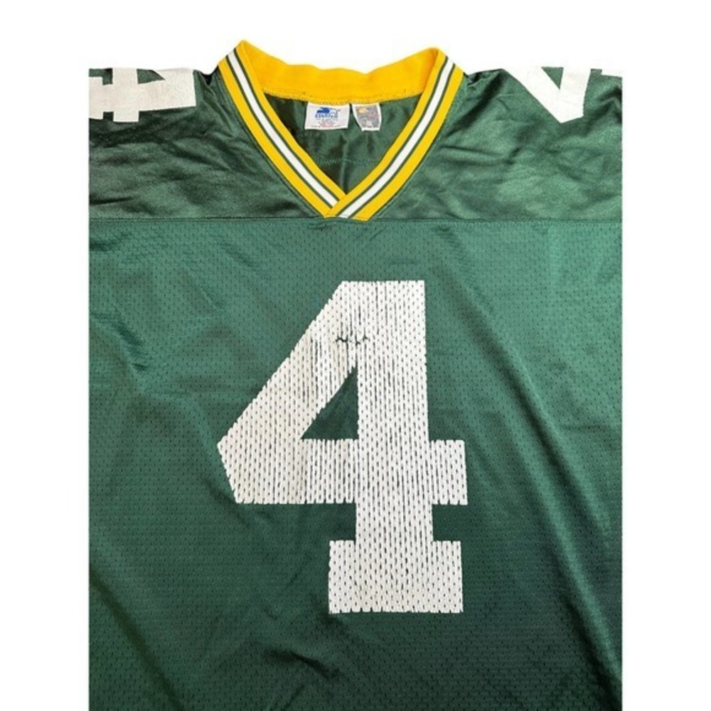 VINTAGE 90S GREEN BAY PACKERS BRETT FAVRE NFL STARTER SHIRT 46/M